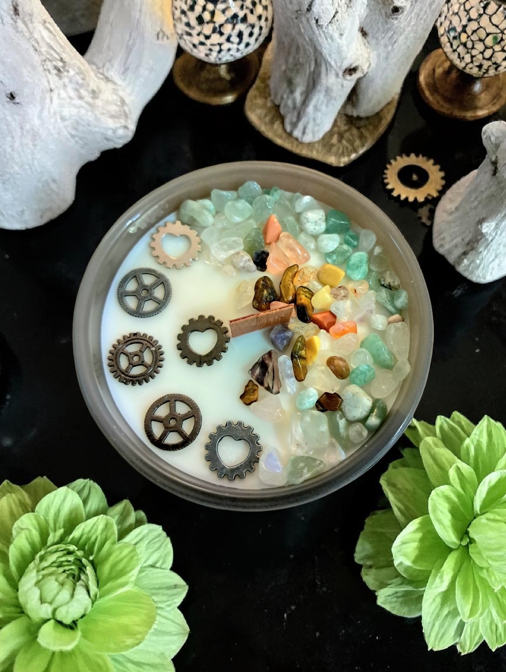 Hand Crafted , Wicked Worthy Wax, Crystal Gearhead 4oz candle